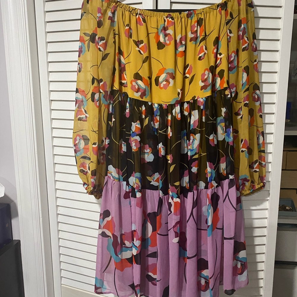 BCBGMaxAzria Yellow Floral Dress